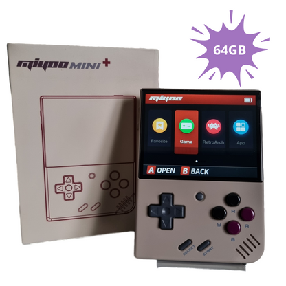 Miyoo Mini Plus V3 64GB Opslag - Retro Handheld Console - Grijs + Screenprotector