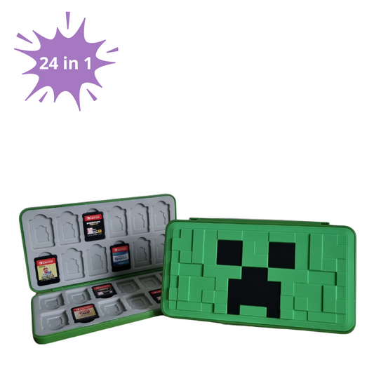 24-in-1 Game Card Case geschikt voor Nintendo Switch - Minecraft Creeper - Kaarthouder