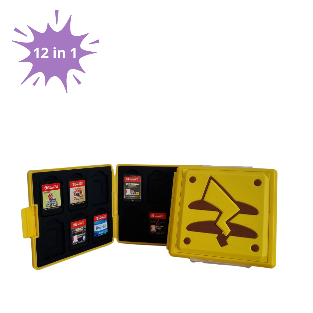 12-in-1 Game Card Case geschikt voor Nintendo Switch - Pikachu - Kaarthouder